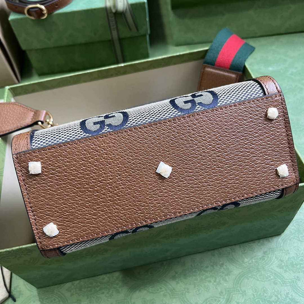 Gucci 702732 Diana mini tote bag GG Brown leather