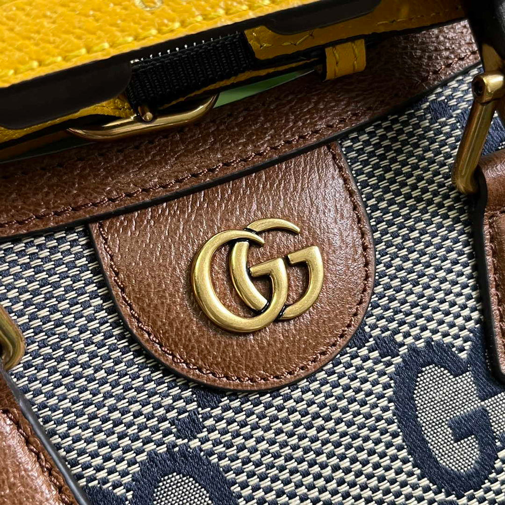 Gucci 702732 Diana mini tote bag GG Brown leather
