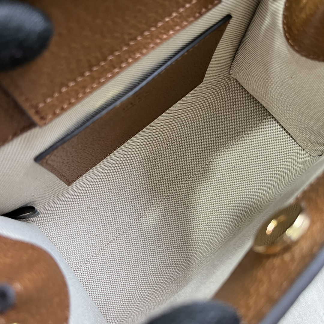 Gucci 702732 Diana mini tote bag GG Brown leather