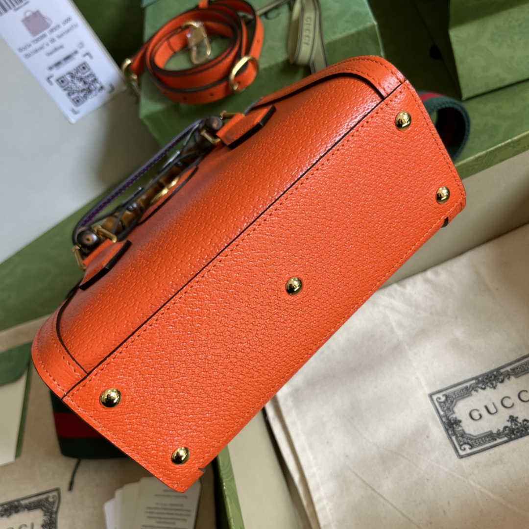 Gucci 702732 Diana mini tote bag Orange leather