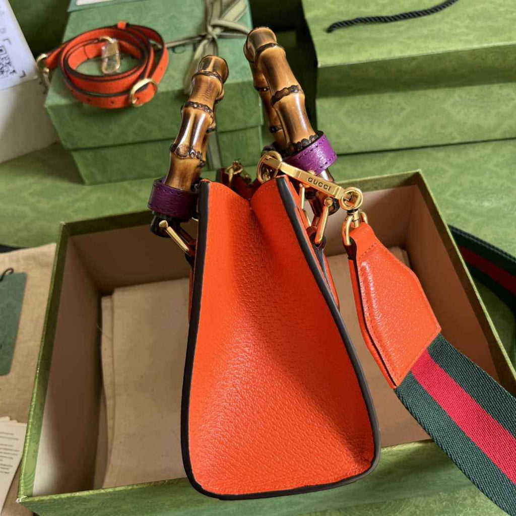 Gucci 702732 Diana mini tote bag Orange leather