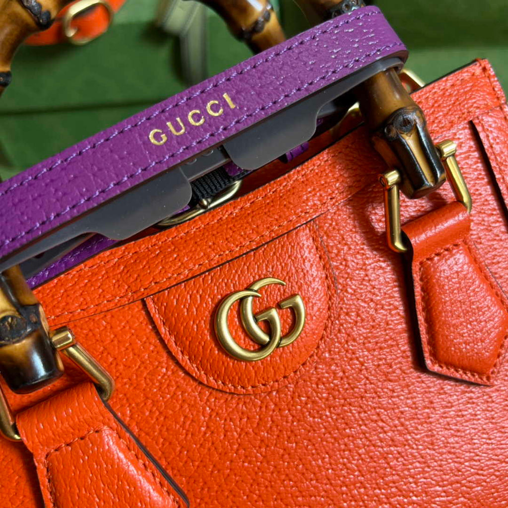 Gucci 702732 Diana mini tote bag Orange leather