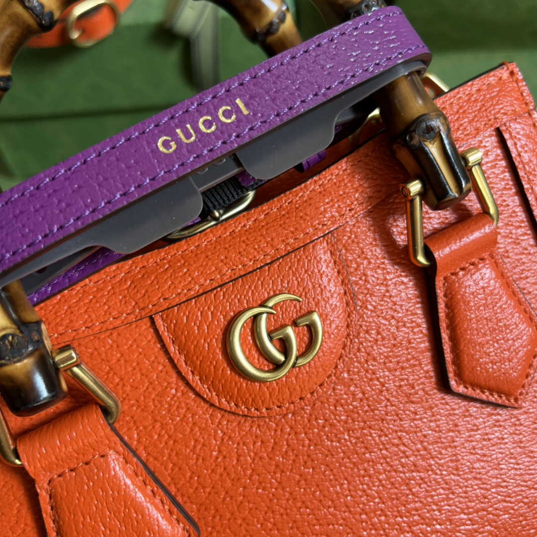 Gucci 702732 Diana mini tote bag Orange leather
