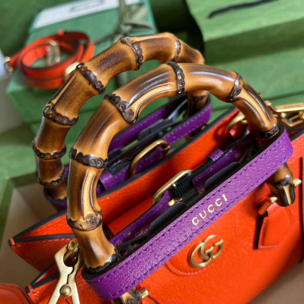 Gucci 702732 Diana mini tote bag Orange leather