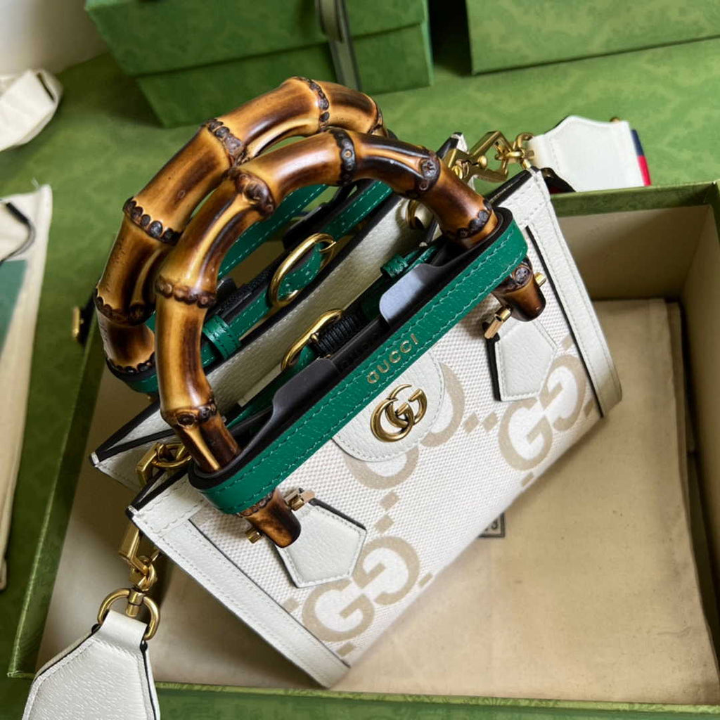 Gucci 702732 Diana mini tote bag GG Beige leather