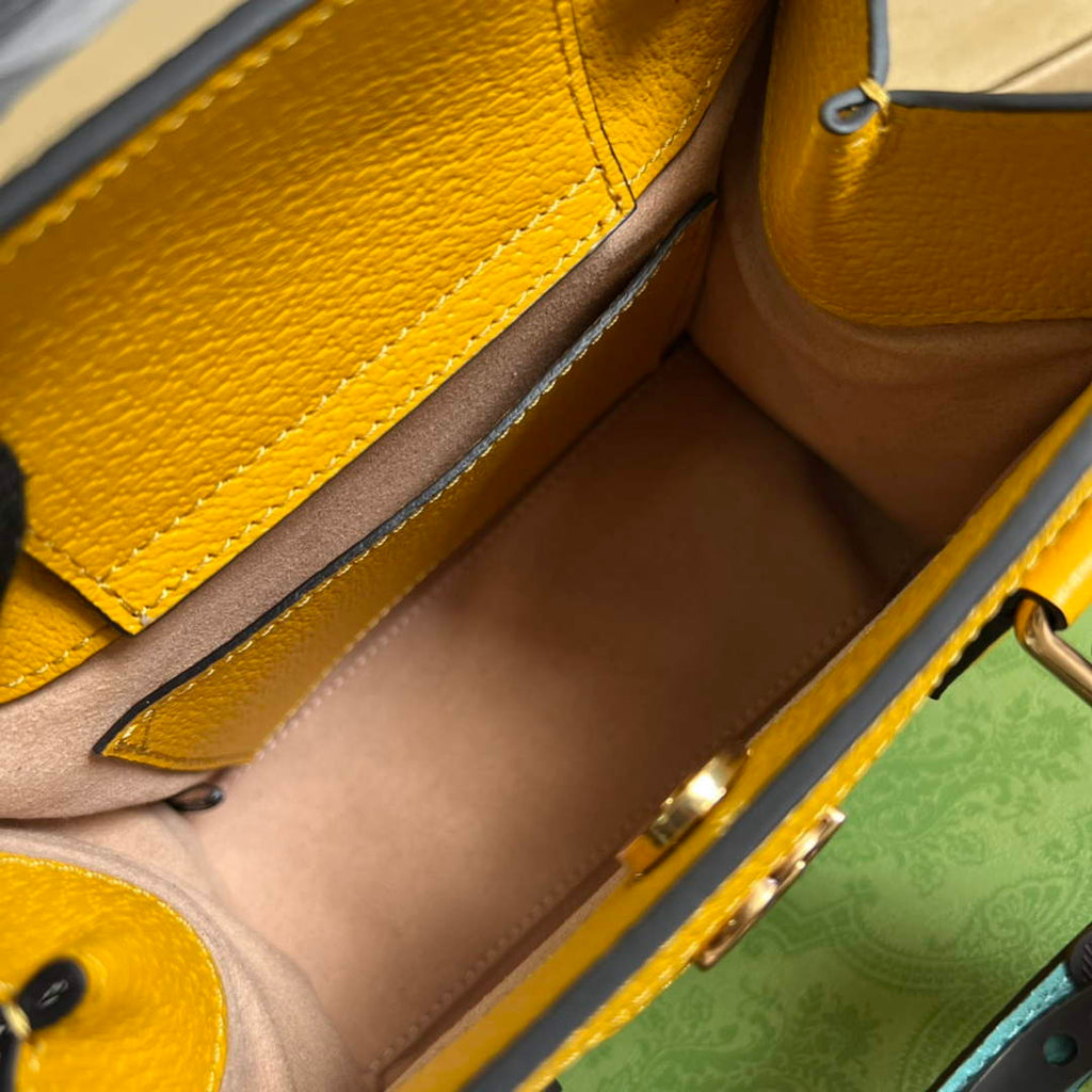 Gucci 702732 Diana mini tote bag Yellow leather