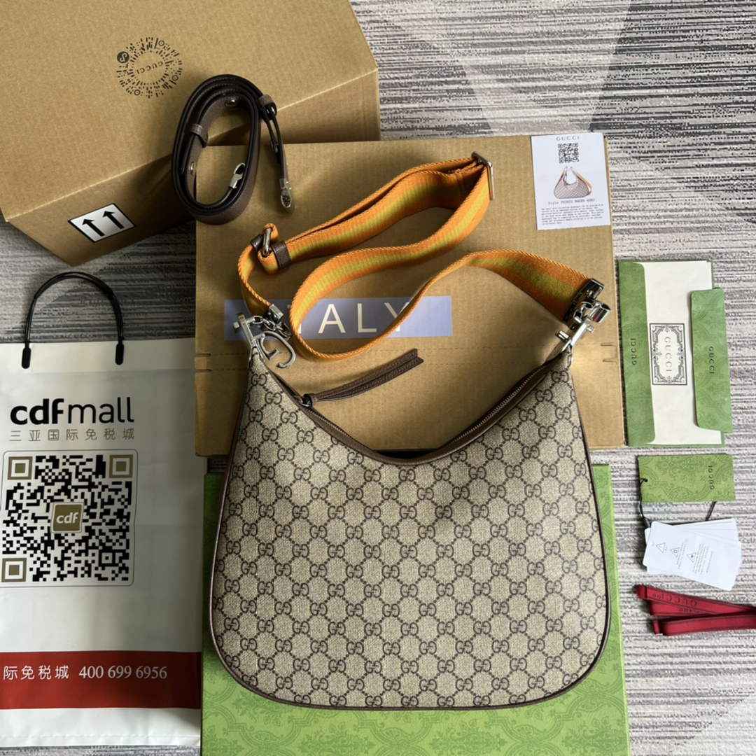 Gucci 702823 Attache large shoulder bag Beige GG Supreme canvas