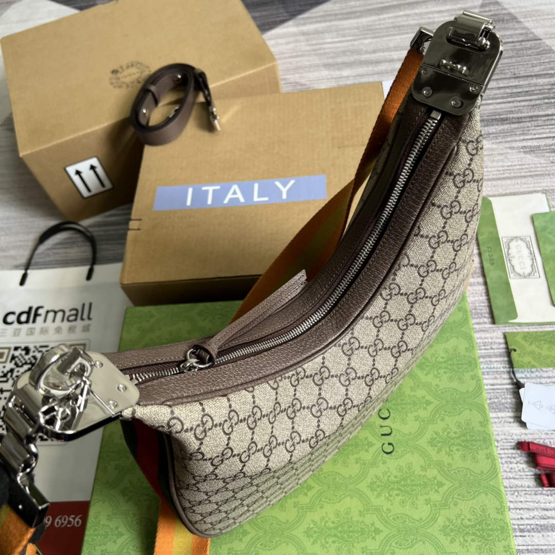 Gucci 702823 Attache large shoulder bag Beige GG Supreme canvas