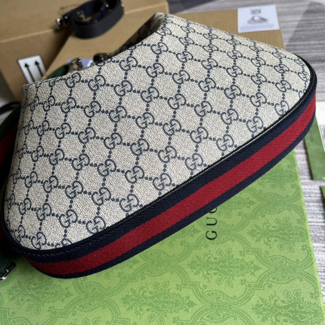 Gucci 702823 Attache large shoulder bag Blue GG Supreme canvas