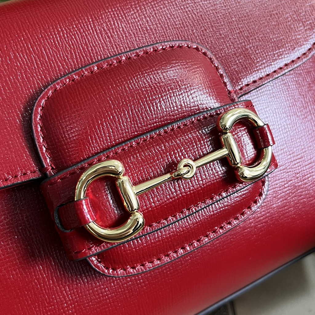 Gucci ‎703848 Horsebit 1955 top handle bag red leather