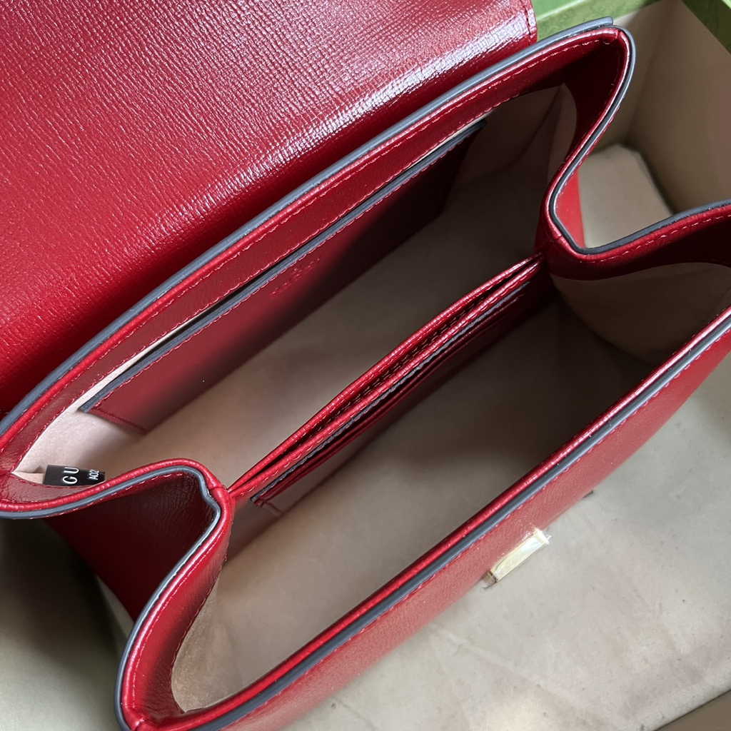Gucci ‎703848 Horsebit 1955 top handle bag red leather