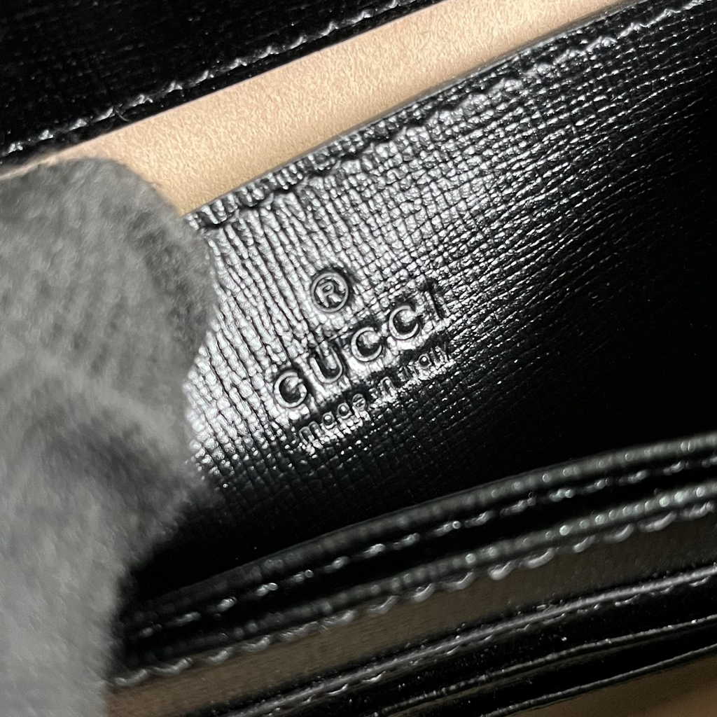 Gucci ‎703848 Horsebit 1955 top handle bag Black gg leather