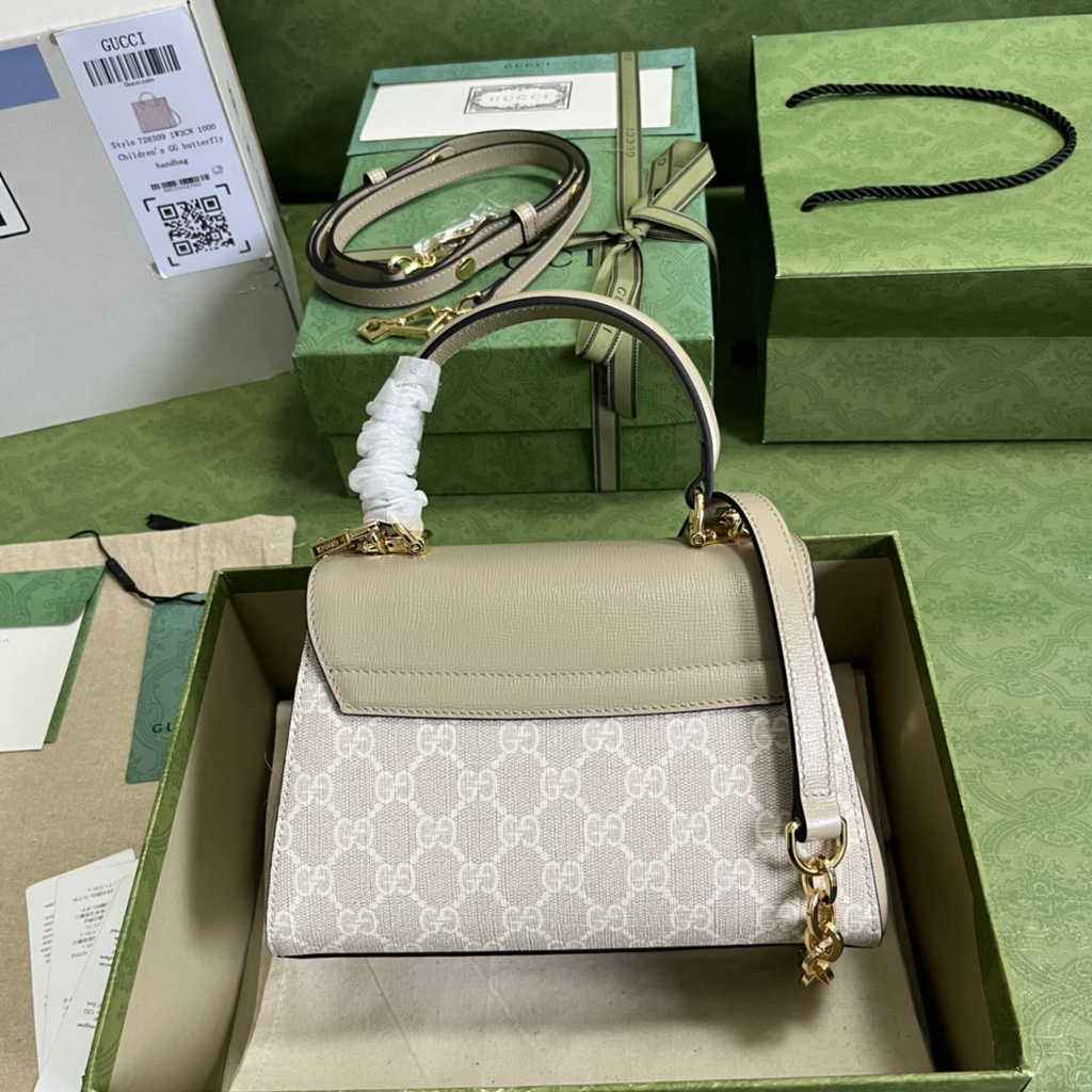 Gucci ‎703848 Horsebit 1955 top handle bag Gray gg leather
