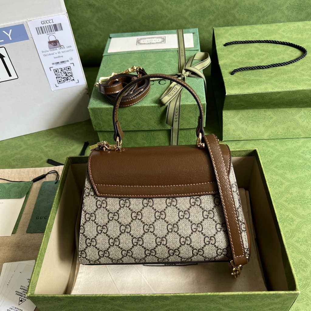 Gucci ‎703848 Horsebit 1955 top handle bag Brown gg leather