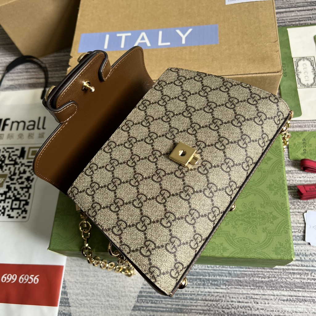 Gucci ‎703848 Horsebit 1955 top handle bag Brown gg leather