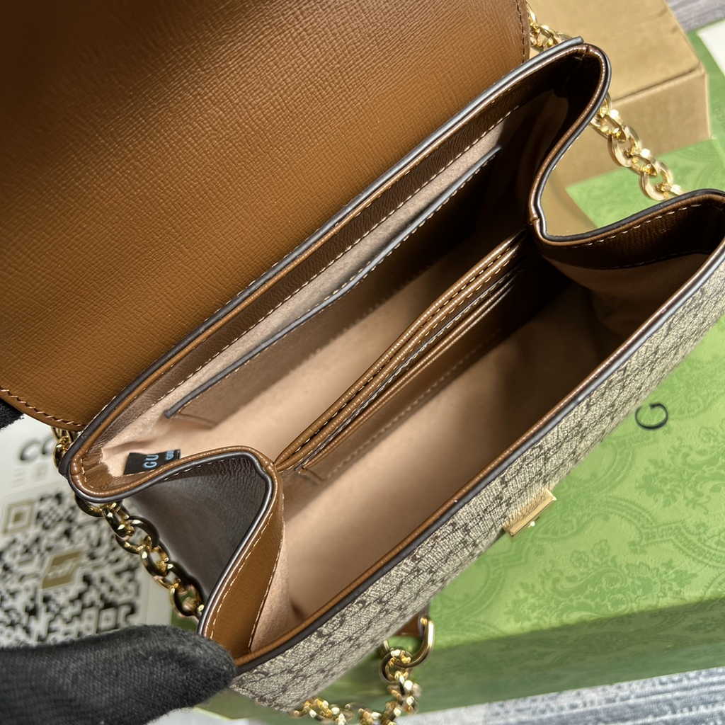 Gucci ‎703848 Horsebit 1955 top handle bag Brown gg leather