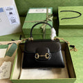 Gucci ‎703848 Horsebit 1955 top handle bag black leather