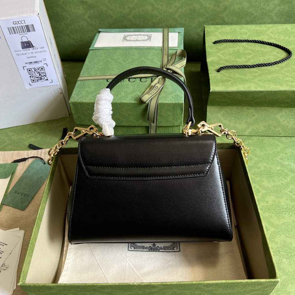 Gucci ‎703848 Horsebit 1955 top handle bag black leather