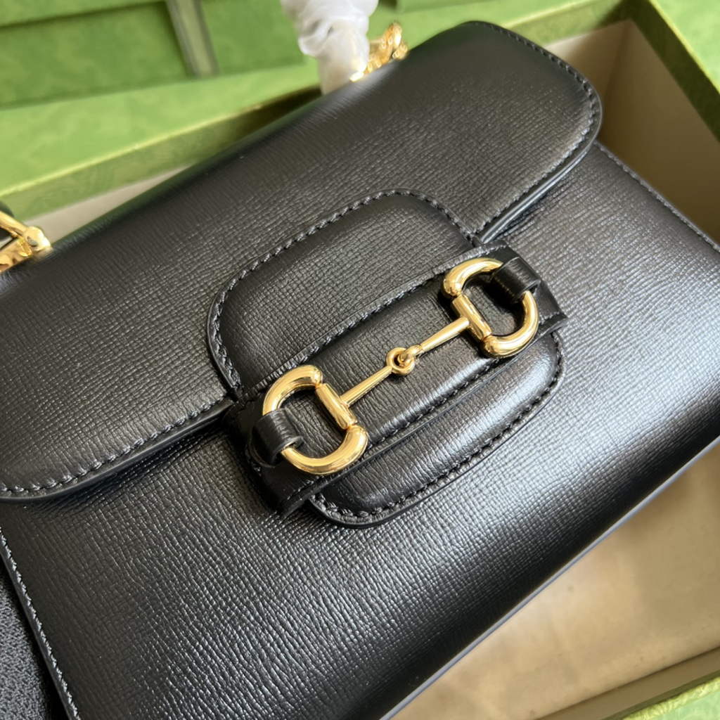 Gucci ‎703848 Horsebit 1955 top handle bag black leather