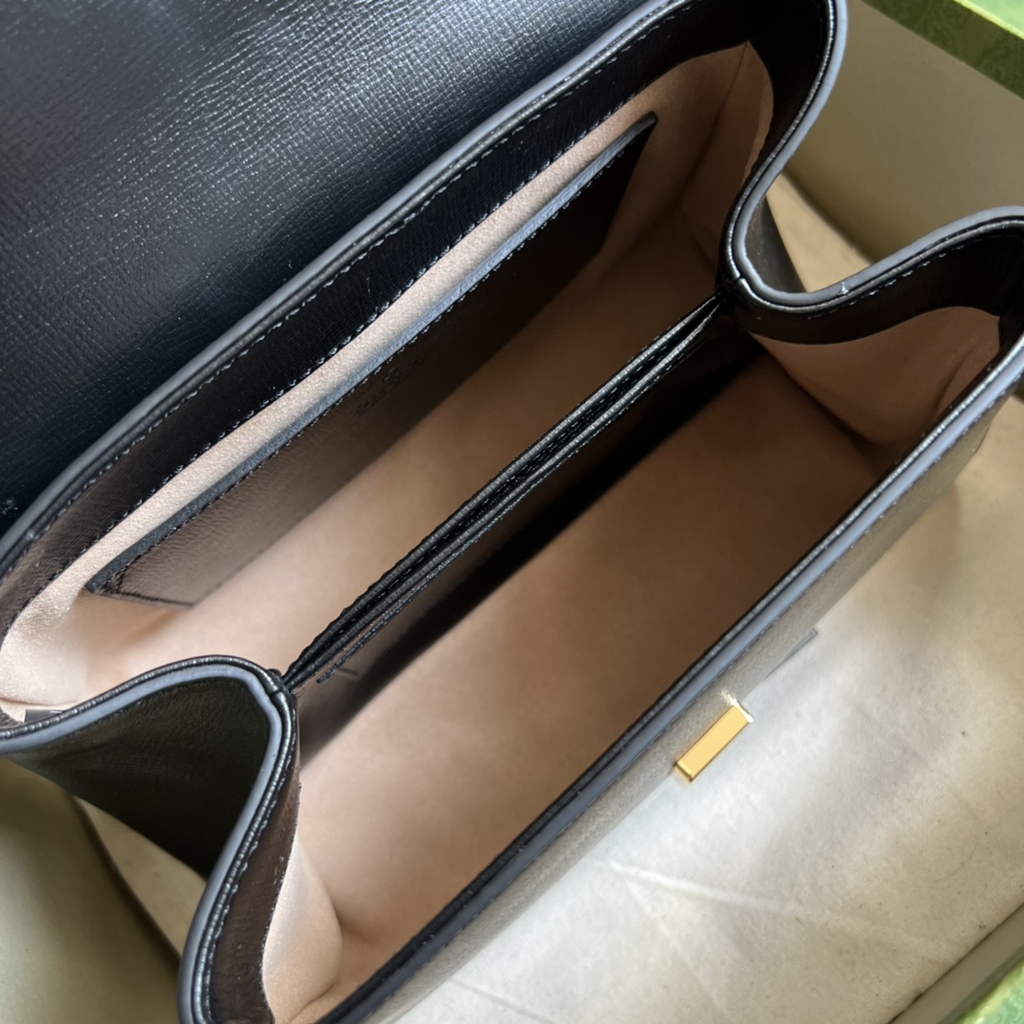 Gucci ‎703848 Horsebit 1955 top handle bag black leather