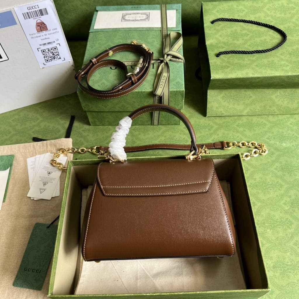 Gucci ‎703848 Horsebit 1955 top handle bag Brown leather