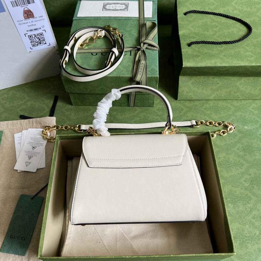 Gucci ‎703848 Horsebit 1955 top handle bag White leather