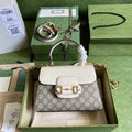 Gucci ‎703848 Horsebit 1955 top handle bag white