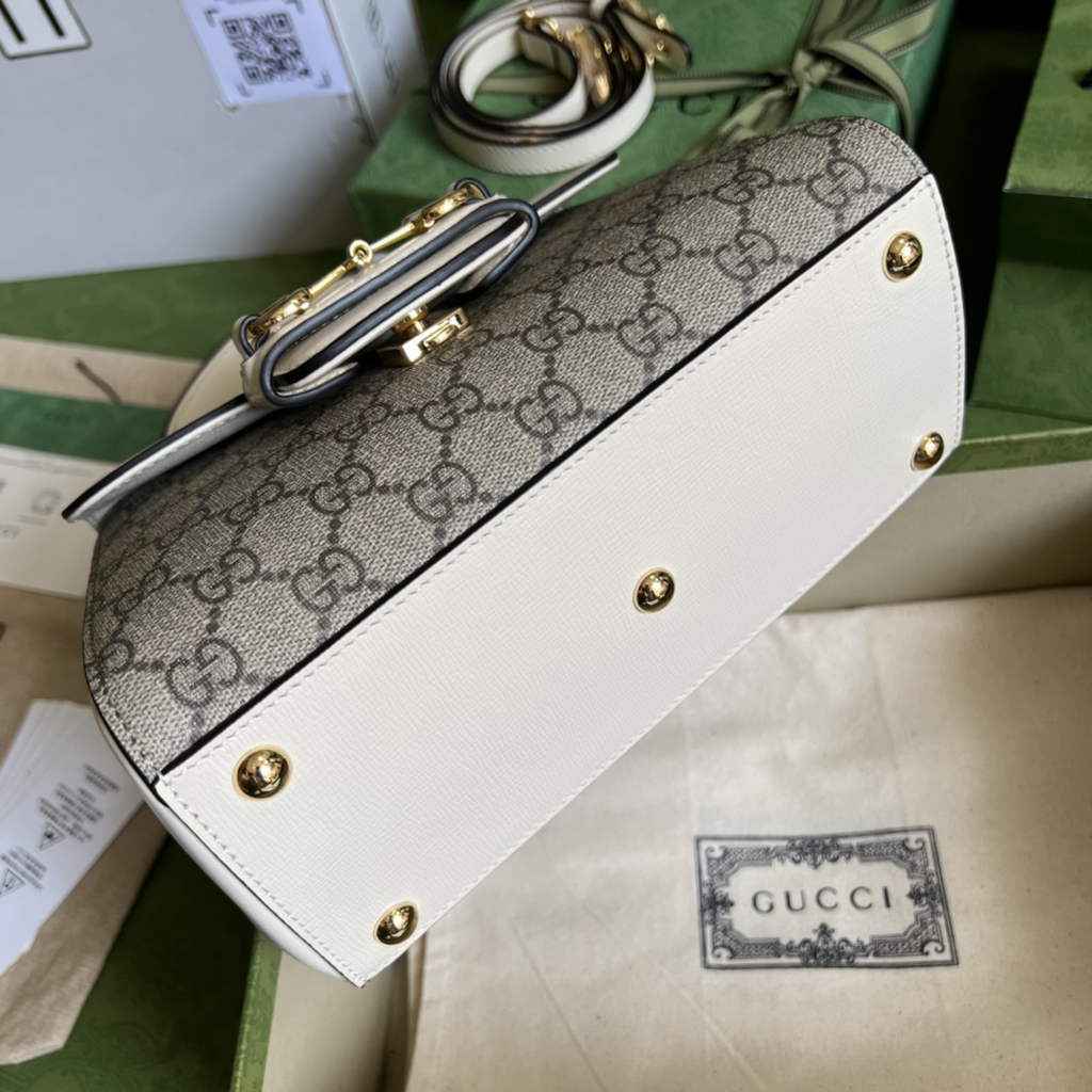 Gucci ‎703848 Horsebit 1955 top handle bag white