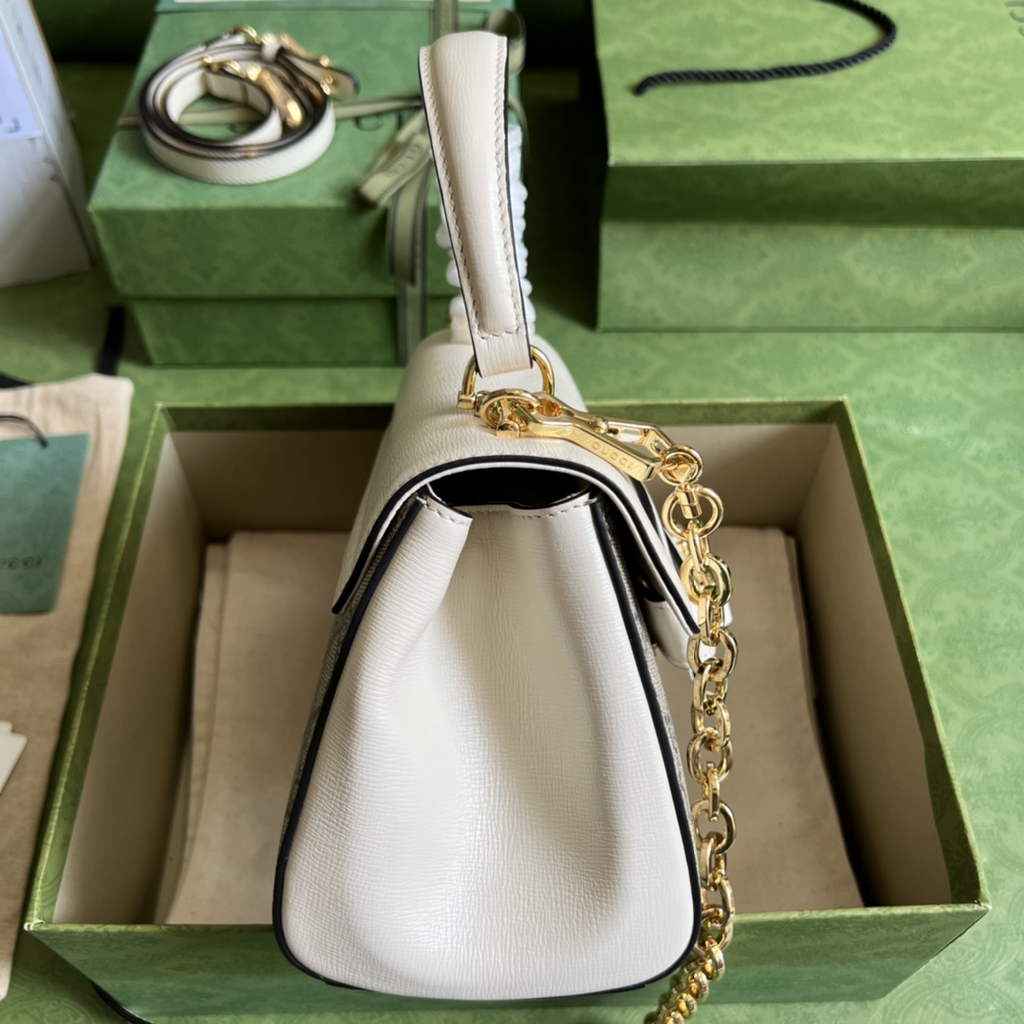 Gucci ‎703848 Horsebit 1955 top handle bag white
