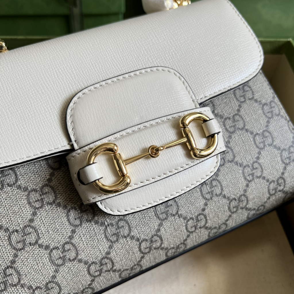 Gucci ‎703848 Horsebit 1955 top handle bag white