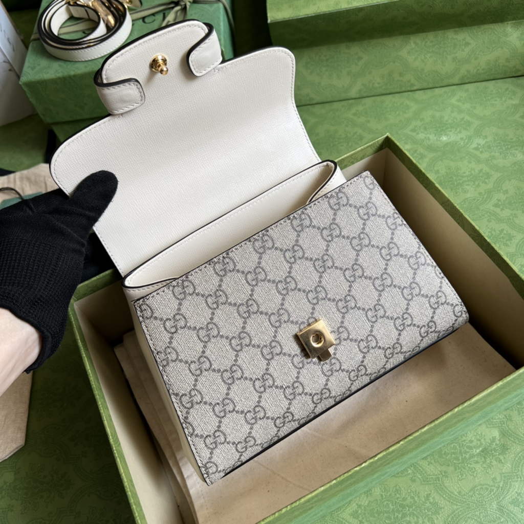 Gucci ‎703848 Horsebit 1955 top handle bag white