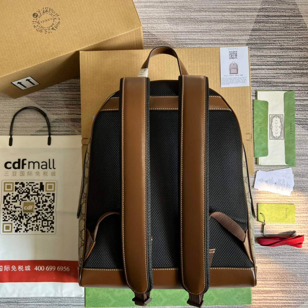 Gucci ‎704017 Backpack with Interlocking G Beige GG Supreme canvas
