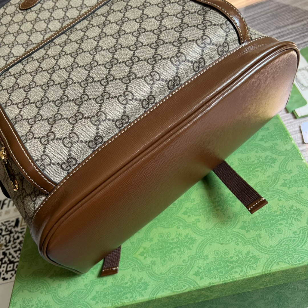 Gucci ‎704017 Backpack with Interlocking G Beige GG Supreme canvas