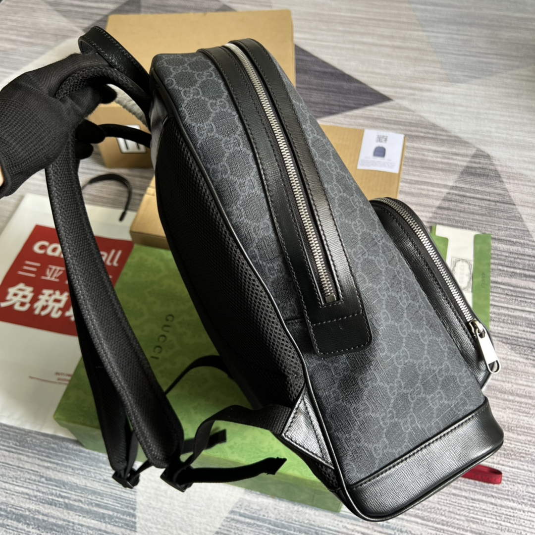 Gucci ‎704017 Backpack with Interlocking G Black GG Supreme canvas