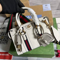 Gucci 715771 Mini canvas top handle bag White leather