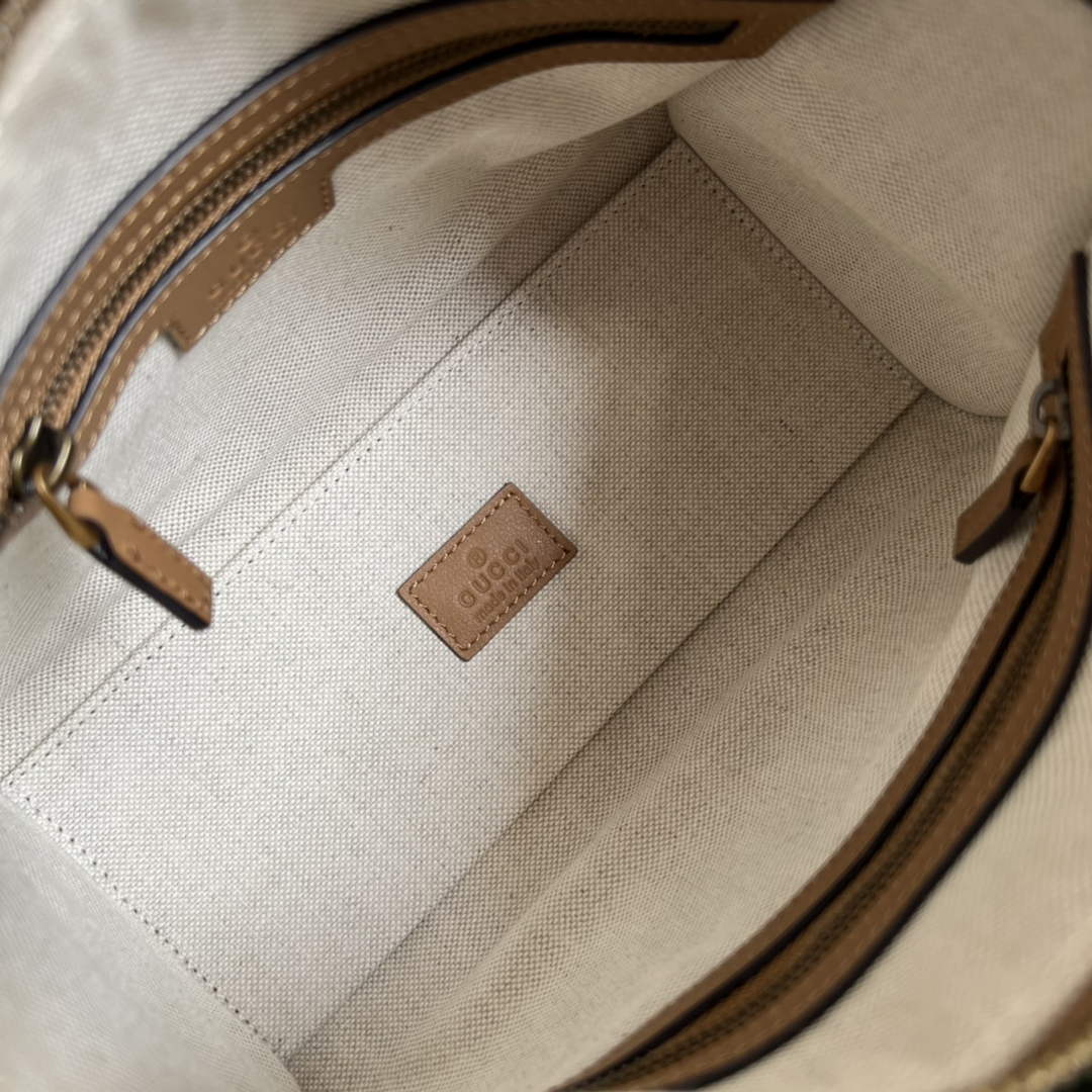 Gucci ‎Mini canvas top handle bag 715771 Light brown leather