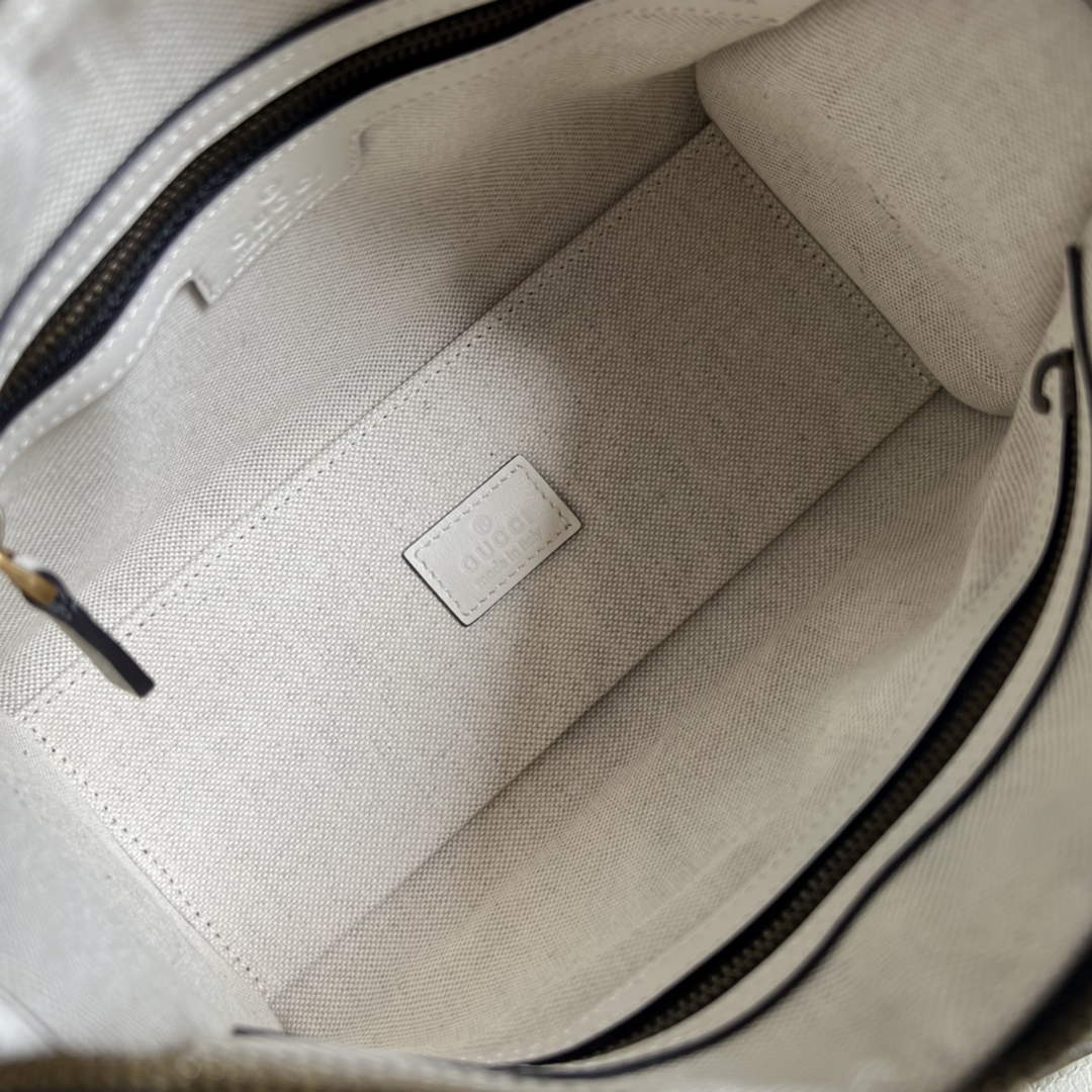 Gucci ‎Mini canvas top handle bag 715771 White leather