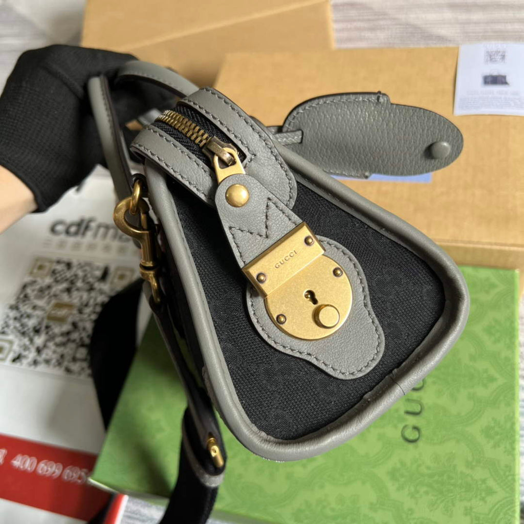 Gucci Mini canvas top handle bag 715771 Gray leather
