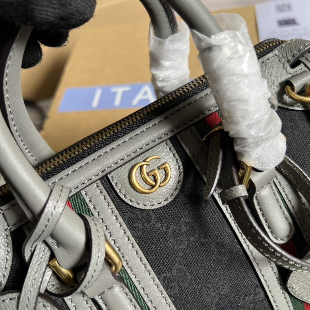 Gucci Mini canvas top handle bag 715771 Gray leather