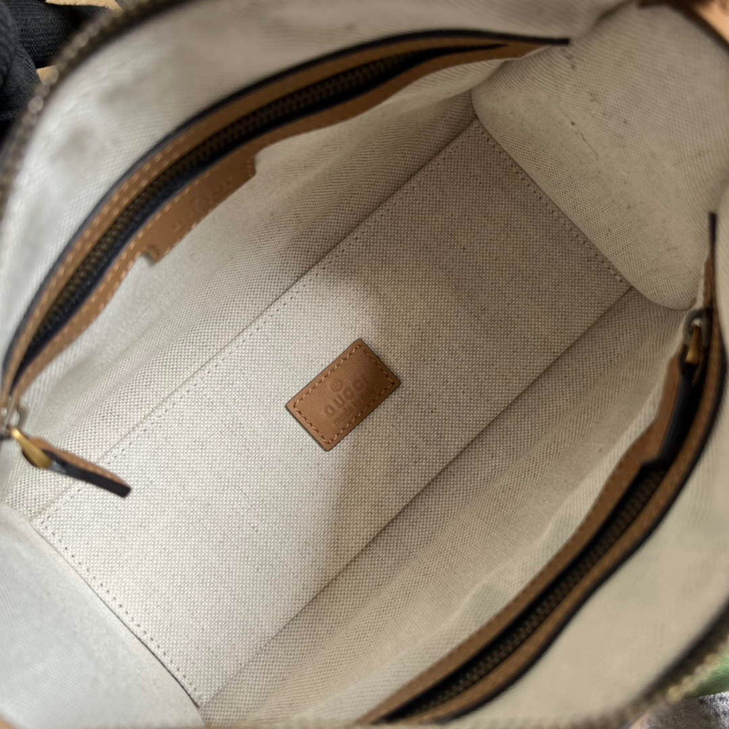 Gucci ‎715771 Mini canvas top handle bag Light brown leather