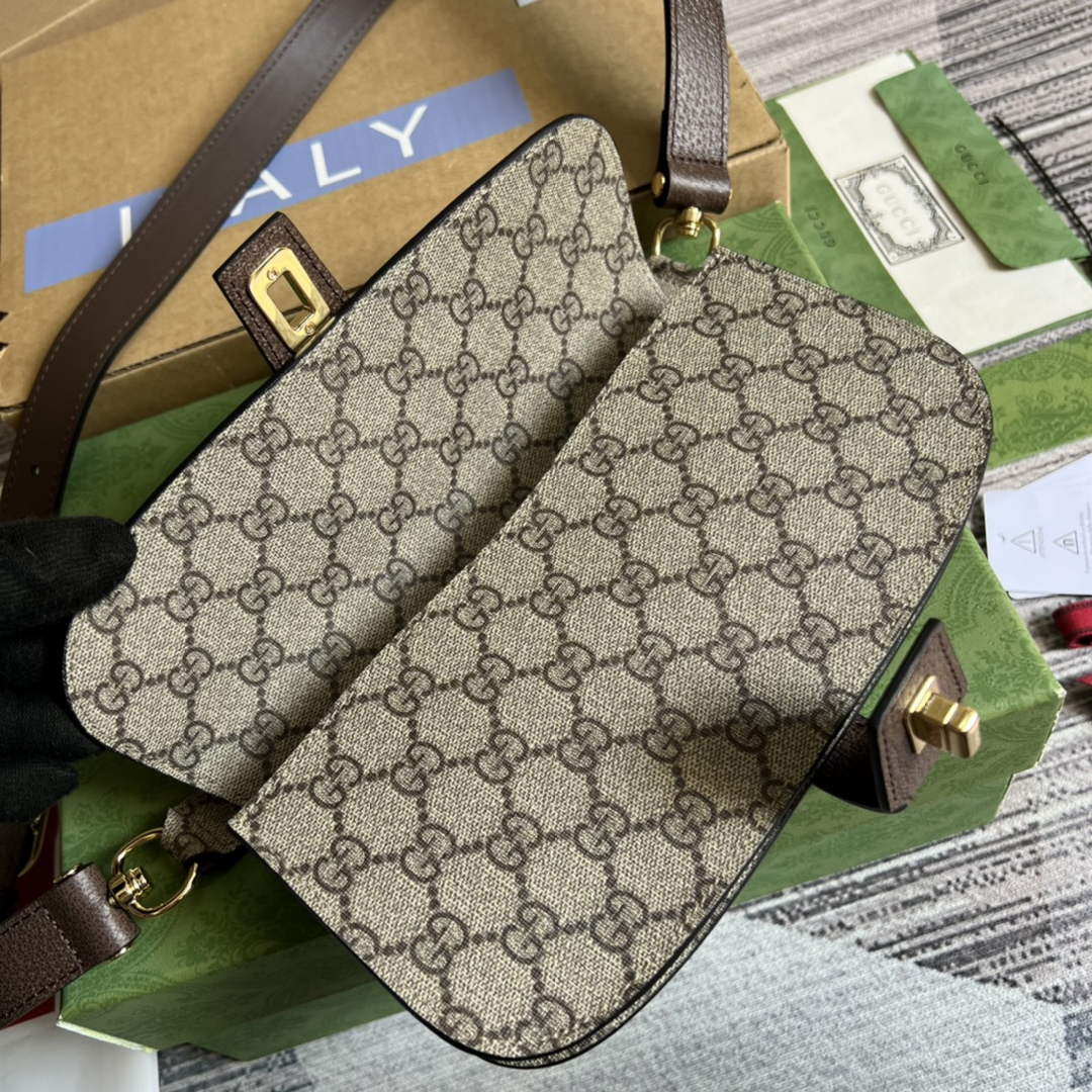 Gucci 718154 Blondie belt bag Beige GG Supreme canvas