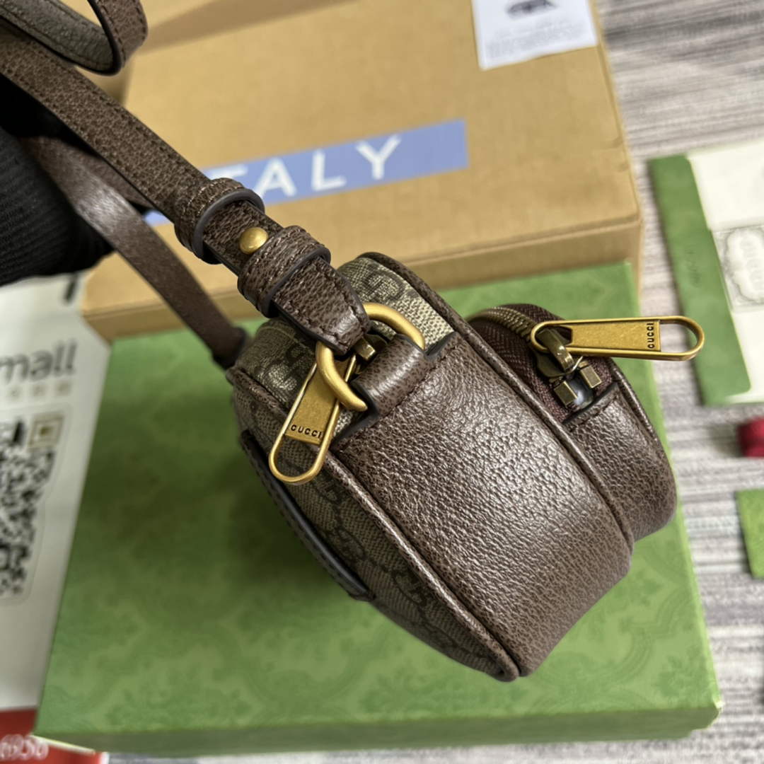 Gucci ‎722557 Ophidia mini bag Brown leather