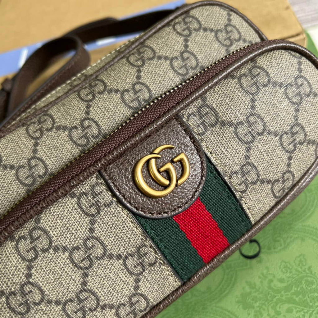 Gucci ‎722557 Ophidia mini bag Brown leather