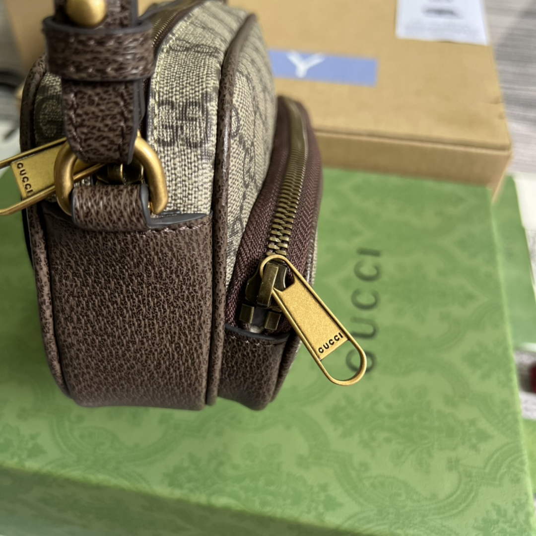 Gucci ‎722557 Ophidia mini bag Brown leather