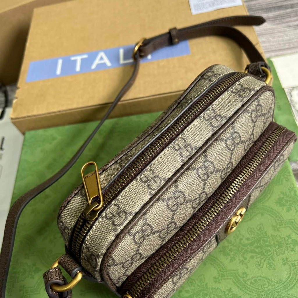 Gucci ‎722557 Ophidia mini bag Brown leather