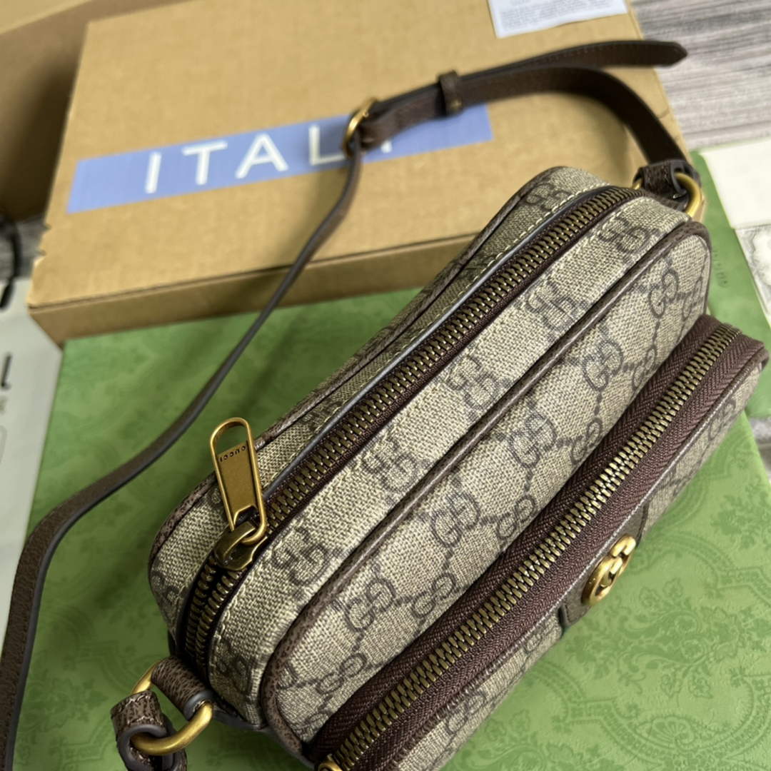 Gucci ‎722557 Ophidia mini bag Brown leather