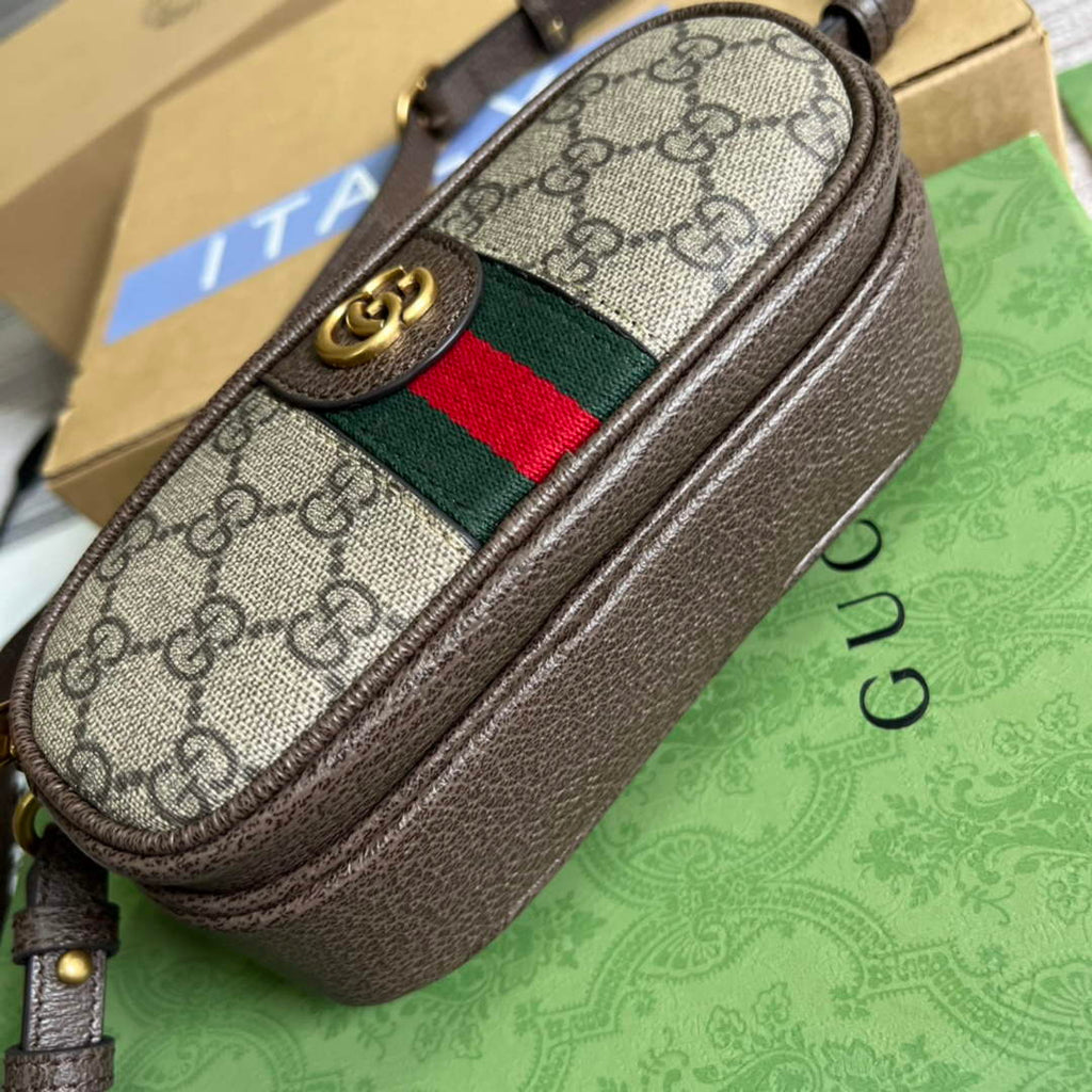 Gucci ‎722557 Ophidia mini bag Brown leather