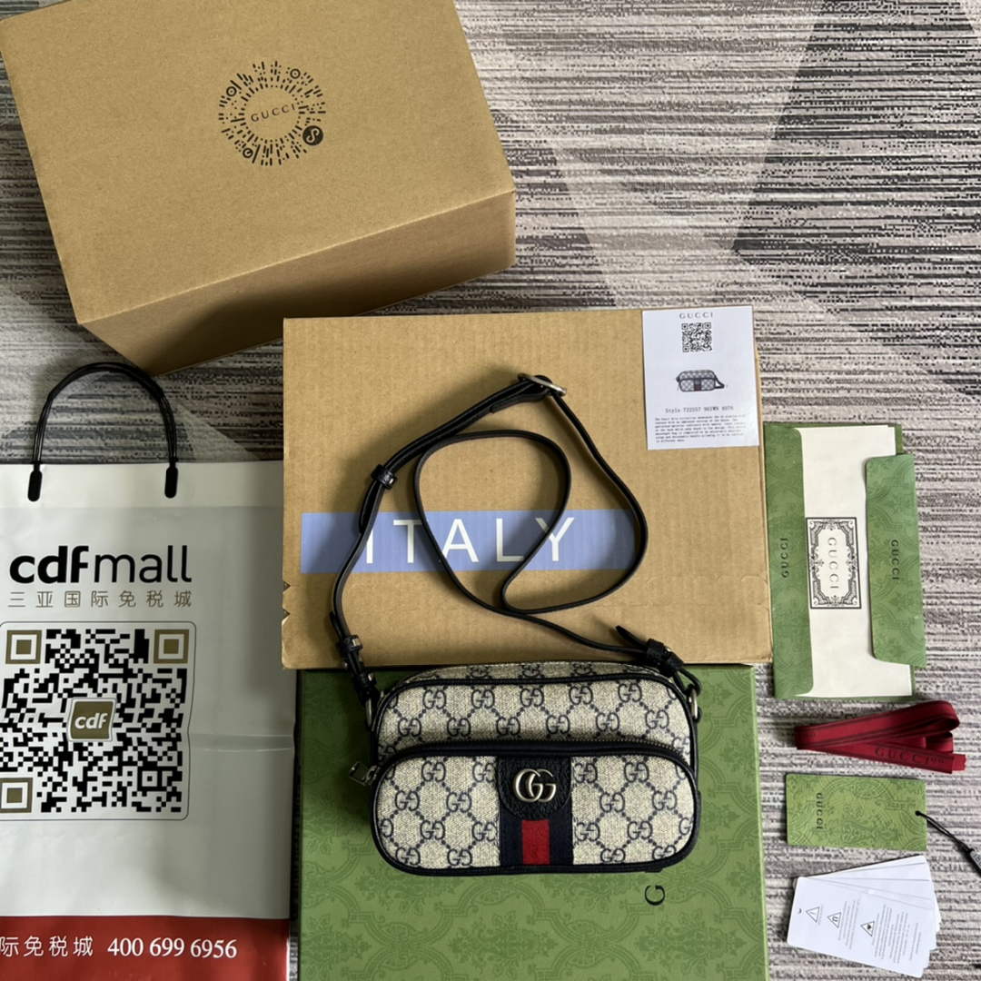 Gucci ‎722557 Ophidia mini bag Blue leather