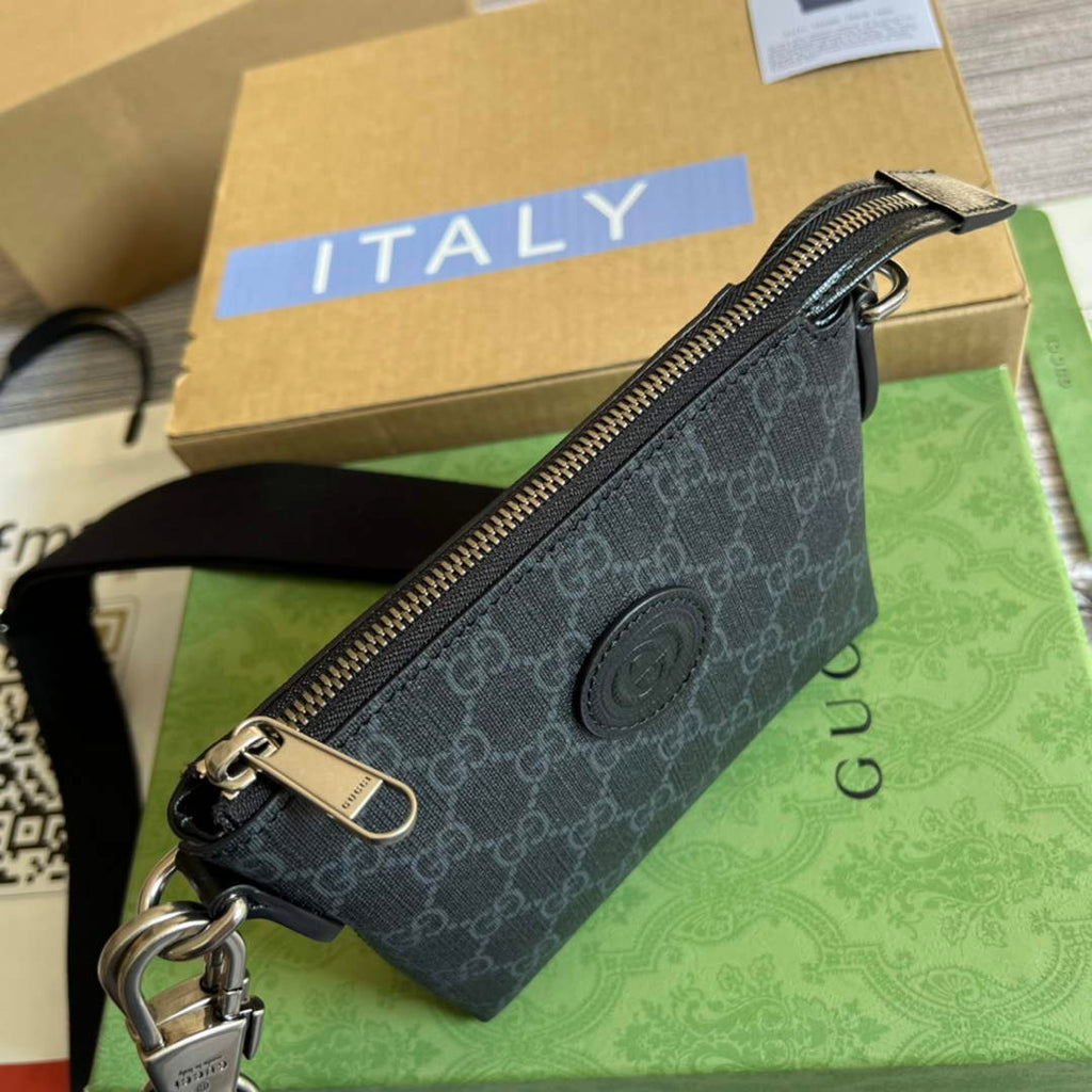 Gucci ‎723306 Messenger bag with Interlocking G Black Supreme canvas