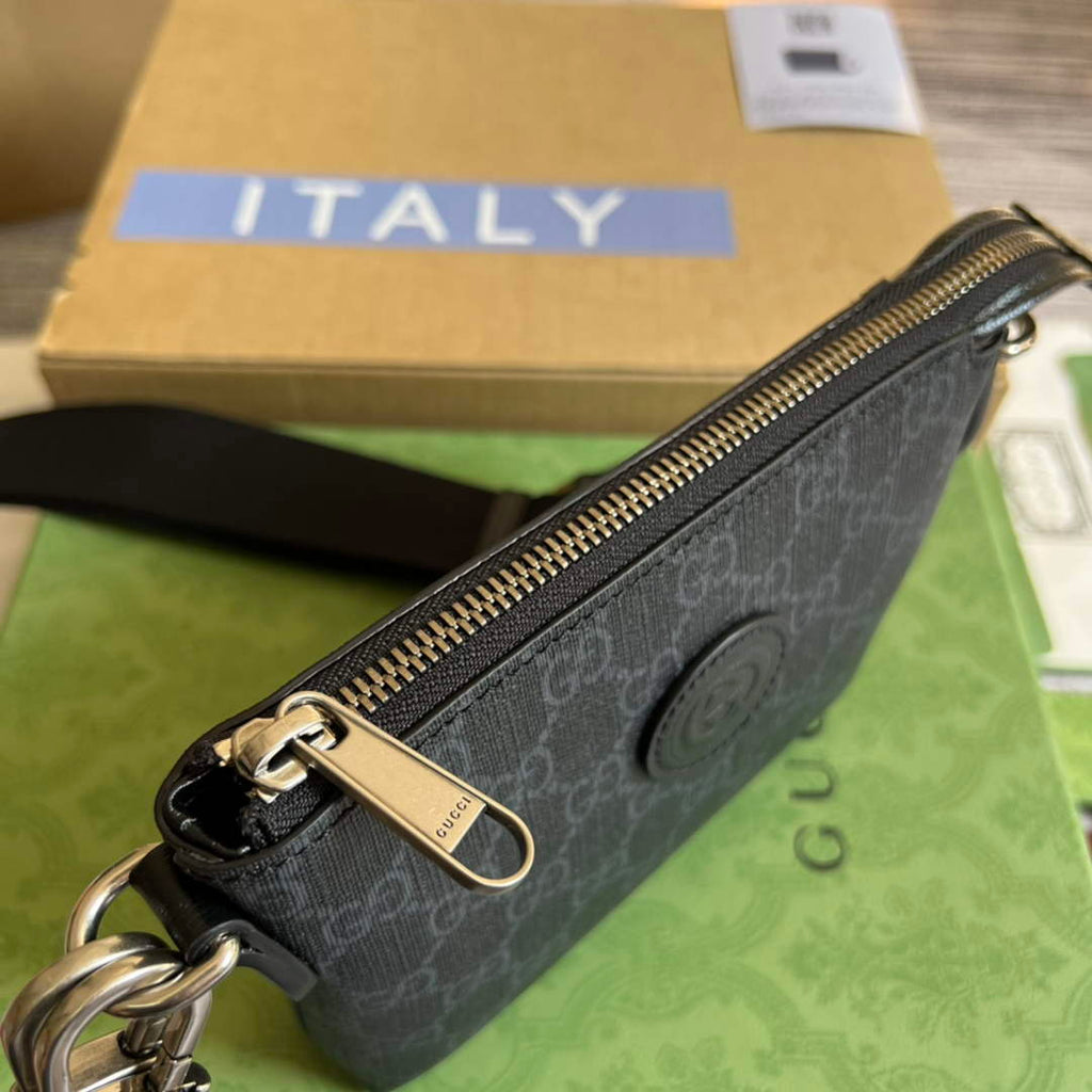 Gucci ‎723306 Messenger bag with Interlocking G Black Supreme canvas
